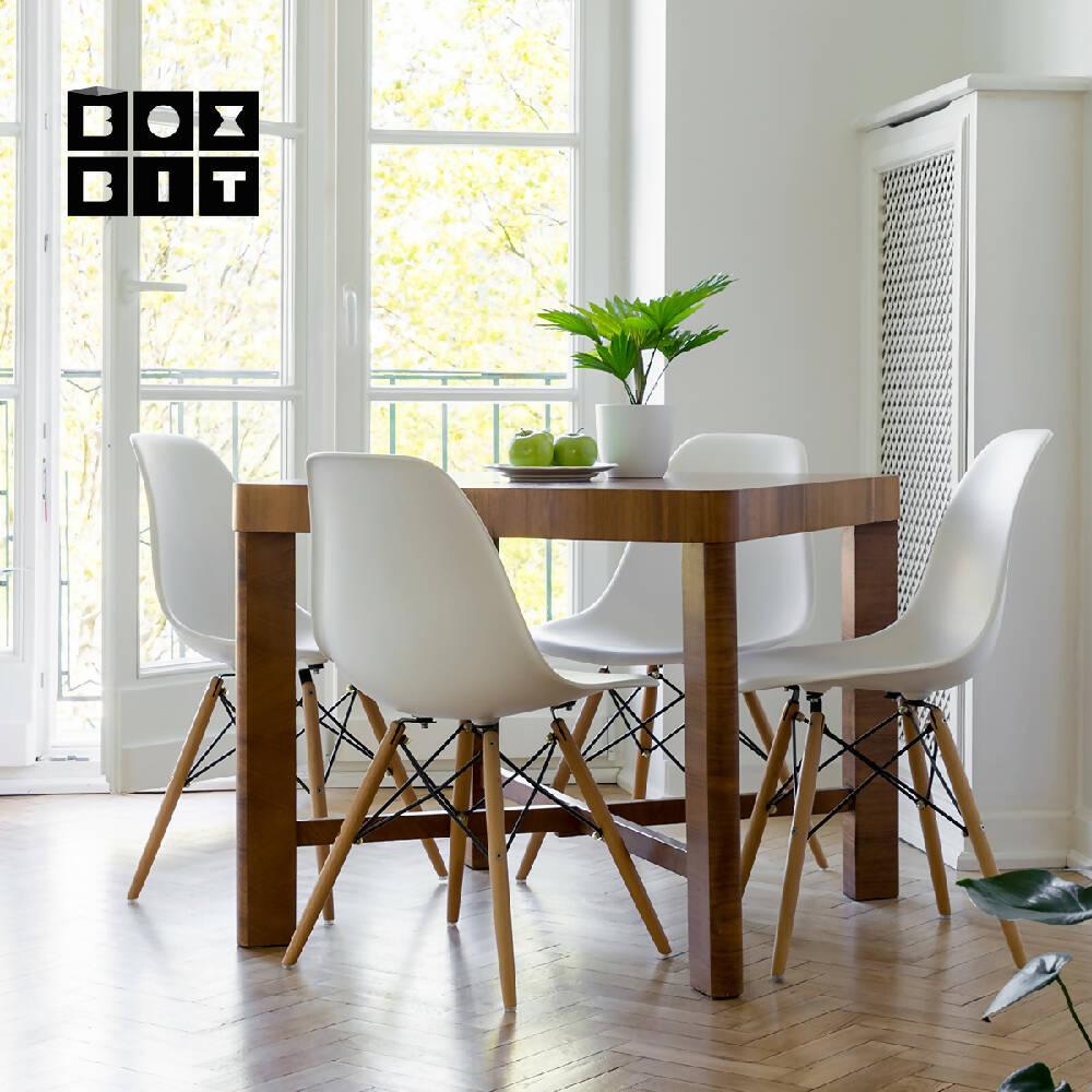 Kit por 2 sillas Eames Patas En Madera para comedor, sala, restaurante - Blanca - VIRTUAL MUEBLES