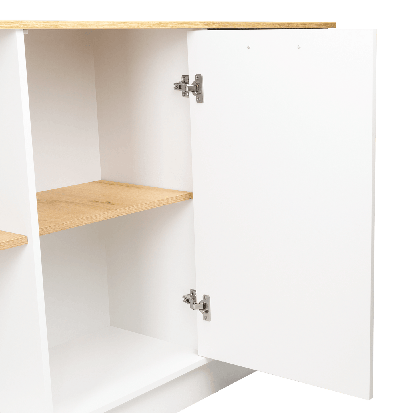 Barra de Cocina Samara, Blanco y Café Claro, con Dos Puertas y Entrepaños ZF - VIRTUAL MUEBLES