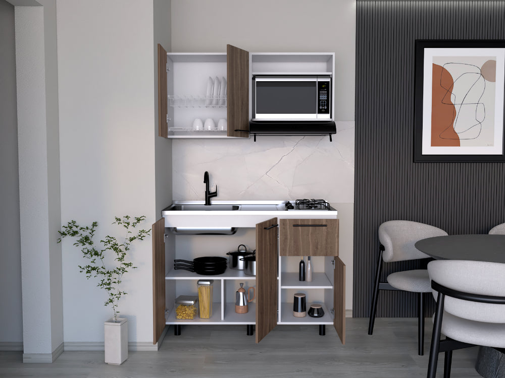 Cocina Integral Piret, Blanco Duqueza y Milan, Incluye Mesón Izquierdo Socoda