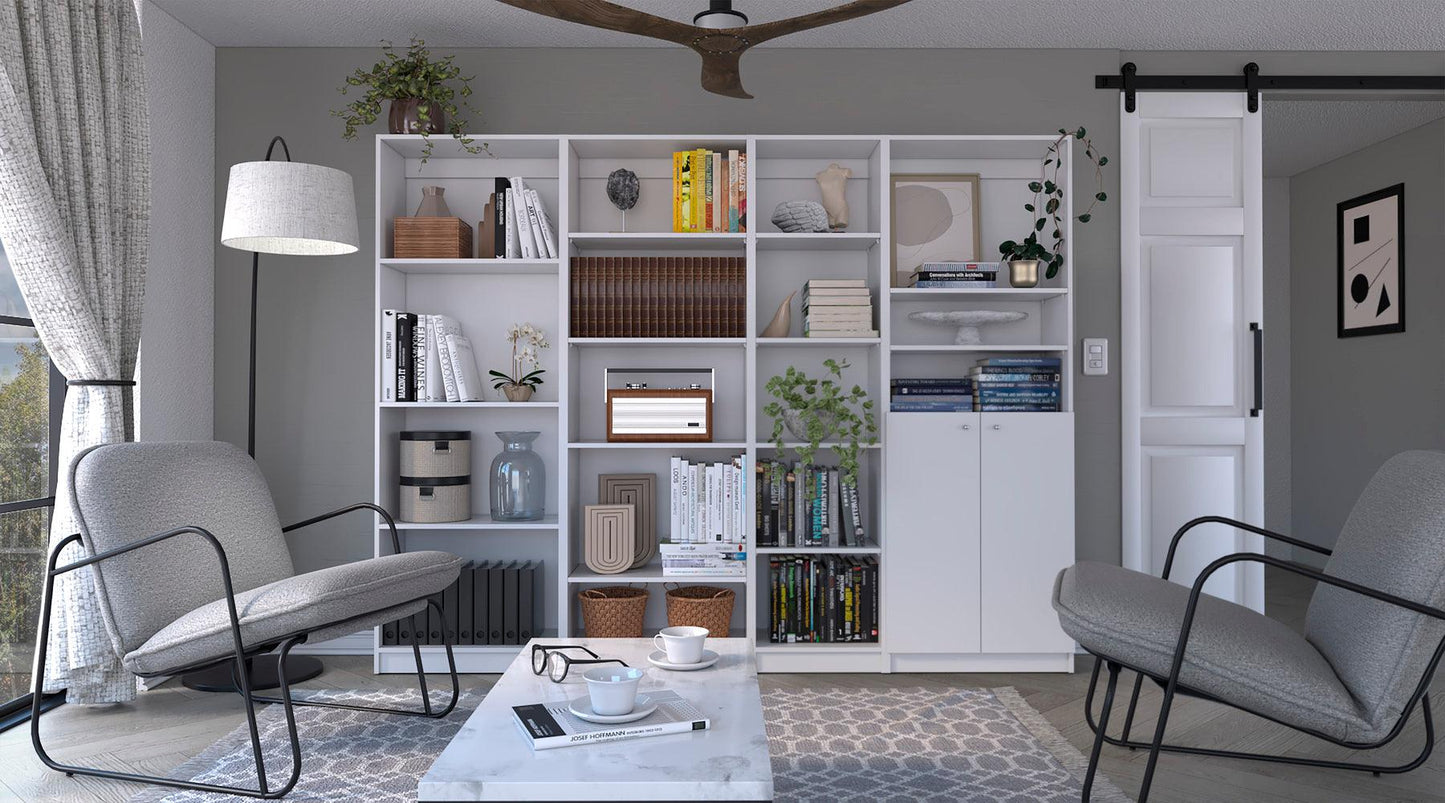 Combo de Bibliotecas Home, Blanco, Incluye Cuatro Bibliotecas. - VIRTUAL MUEBLES