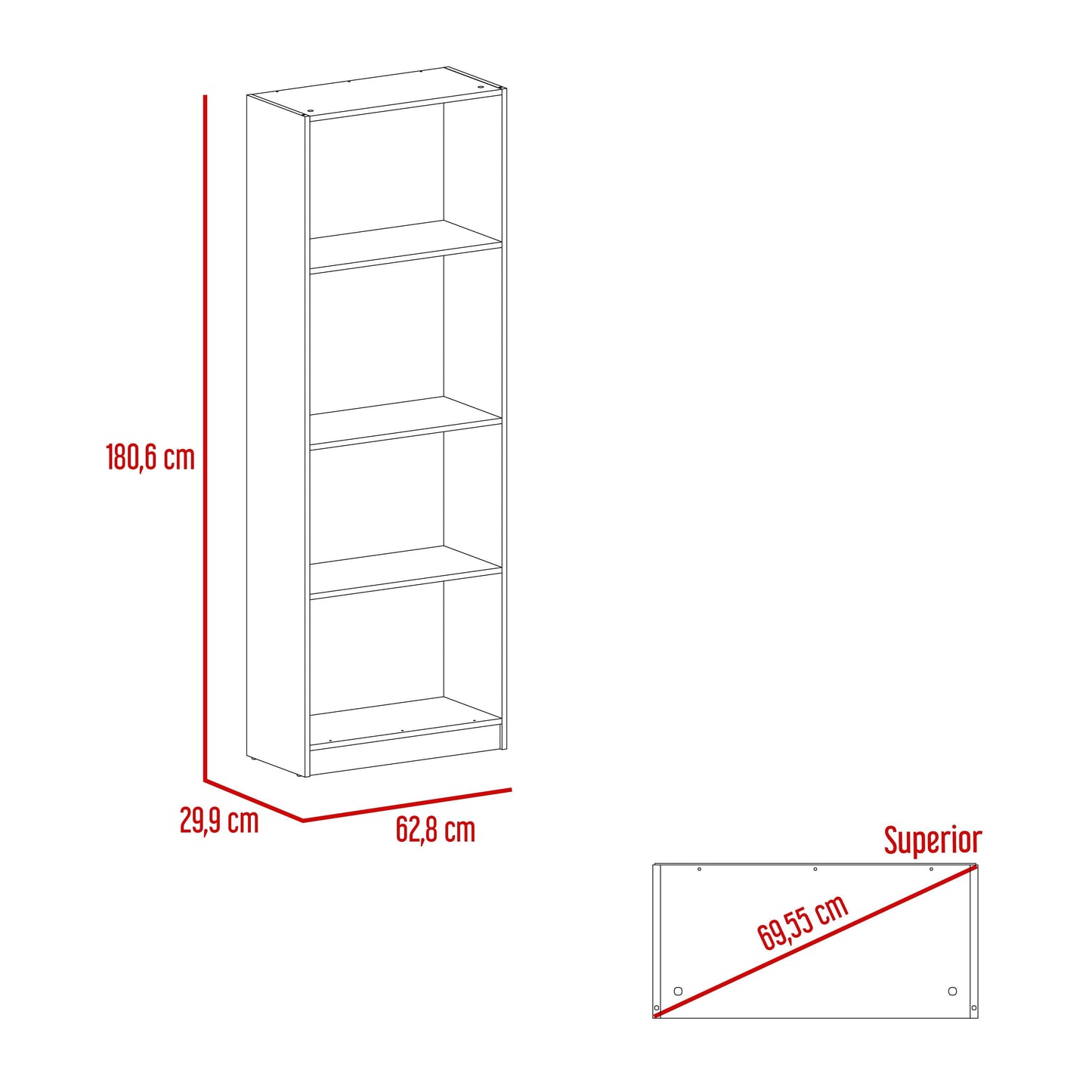 Combo de Bibliotecas Home Eco, Blanco, Incluye Tres Bibliotecas. - VIRTUAL MUEBLES