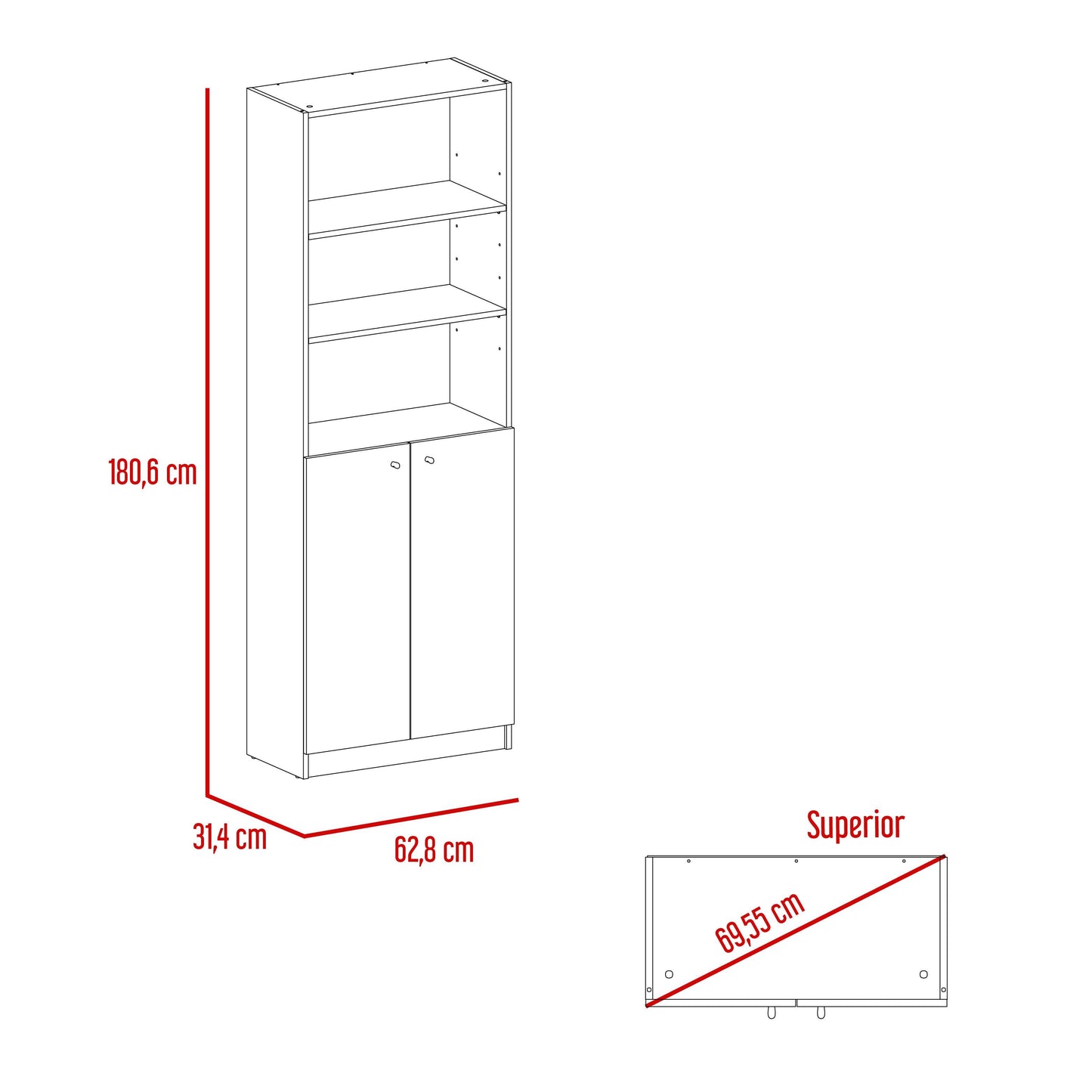 Combo de Bibliotecas Home Eco, Blanco, Incluye Tres Bibliotecas. - VIRTUAL MUEBLES