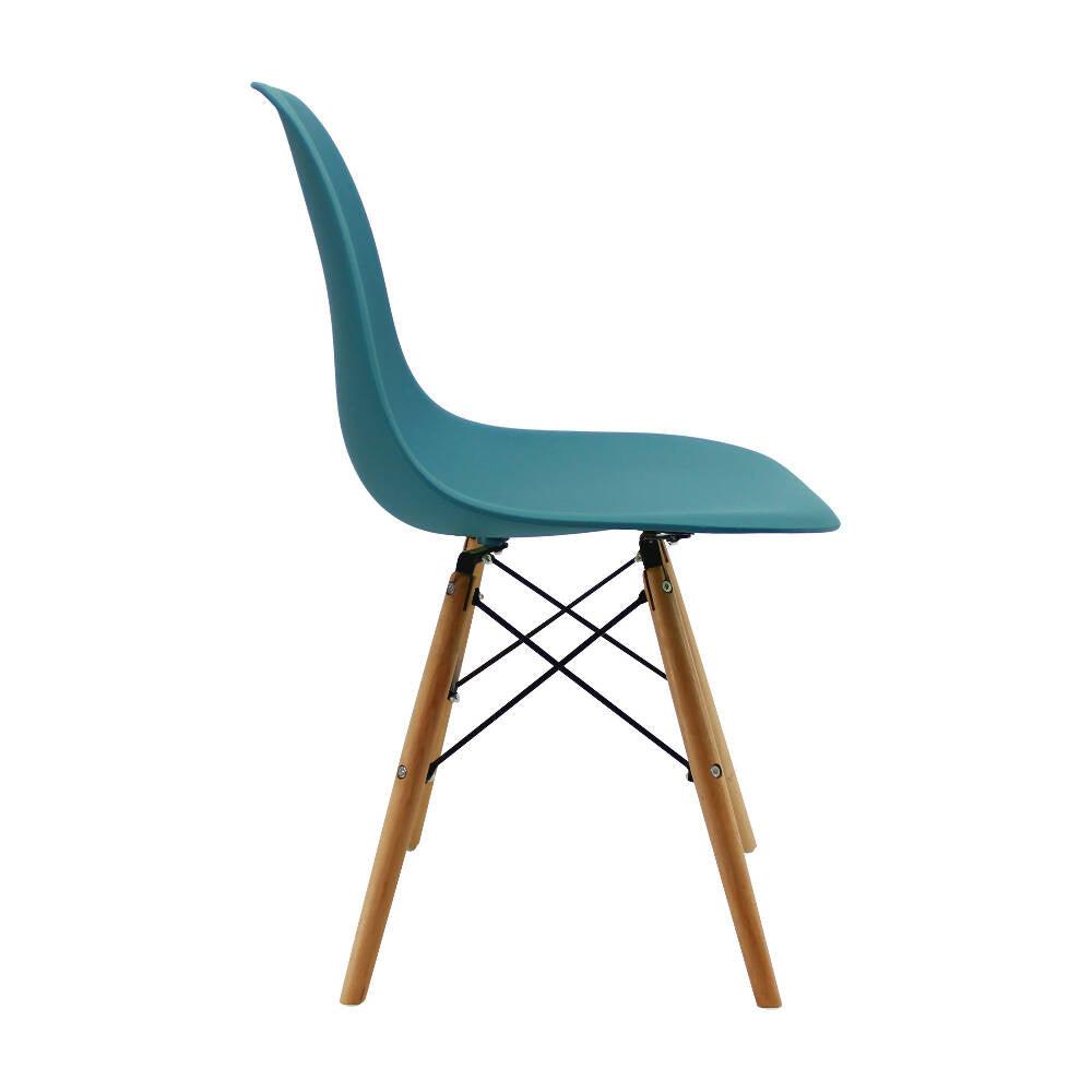 Kit por 2 sillas Eames Patas En Madera para comedor, sala, restaurante - Azul Petroleo - VIRTUAL MUEBLES