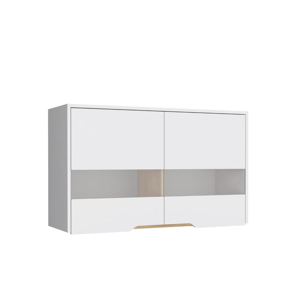 Gabinete Superior Soler, Blanco y Macadamia, con dos puertas y facil instalación 100