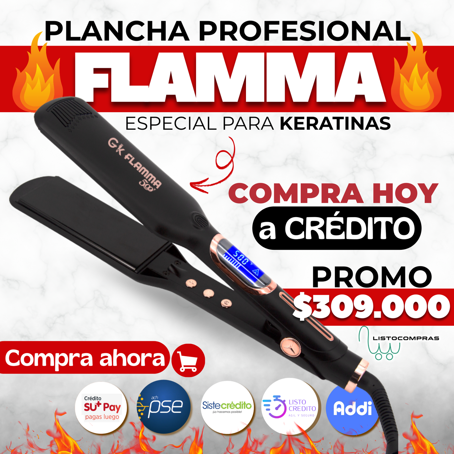 PLANCHA PROFESIONAL FLAMMA OFERTA 309.000