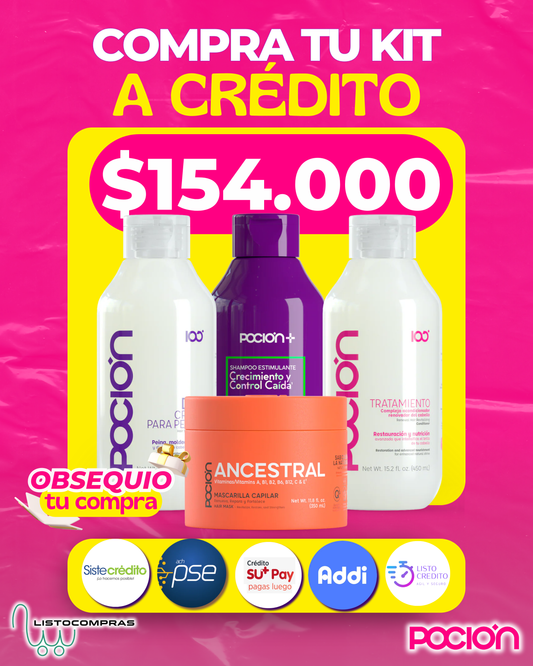 PROMOCION KIT ANTICAIDA Y CRECIMIENTO (SHAMPOO +ACONDICIONADOR+ TRATAMIENTO+CREMA DE PEINAR+REPARACION) PRECIO 154.000