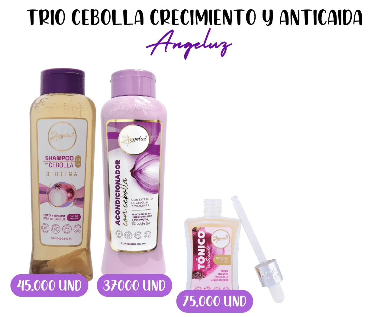 TRIO CEBOLLA CRECIMIENTO Y ANTICAIDA ANYELUZ