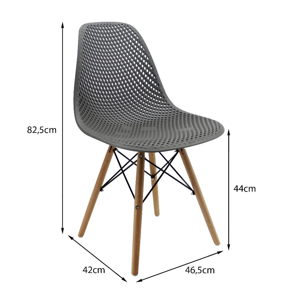 Kit por 4 Silla Air Eames Para Sala Comedor Restaurante - Gris