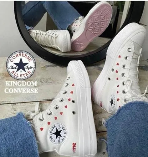 CONVERSE BOTA PLATAFORMA DISEÑO CORAZONES