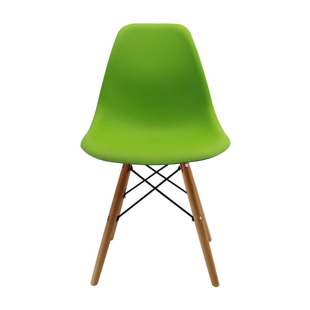 Kit por 6 sillas Eames Patas En Madera para comedor, sala, restaurante - Verde - VIRTUAL MUEBLES