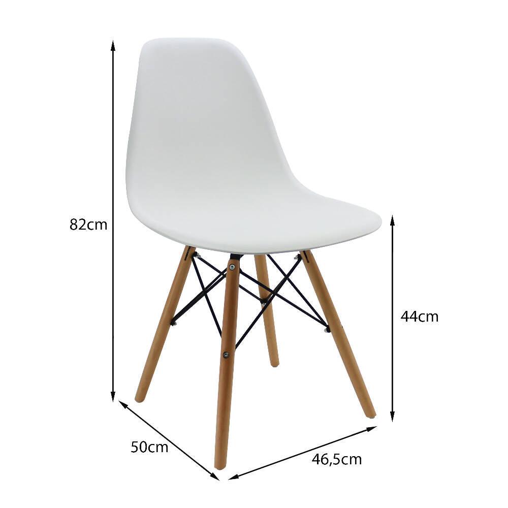 Kit por 2 sillas Eames Patas En Madera para comedor, sala, restaurante - Blanca - VIRTUAL MUEBLES