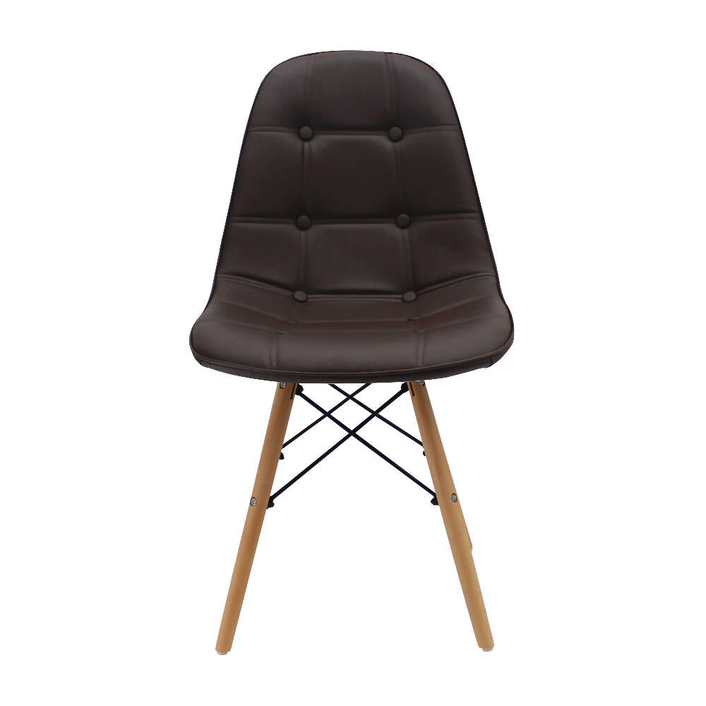 Kit por 4 Silla Botones Eames Acolchada - Café