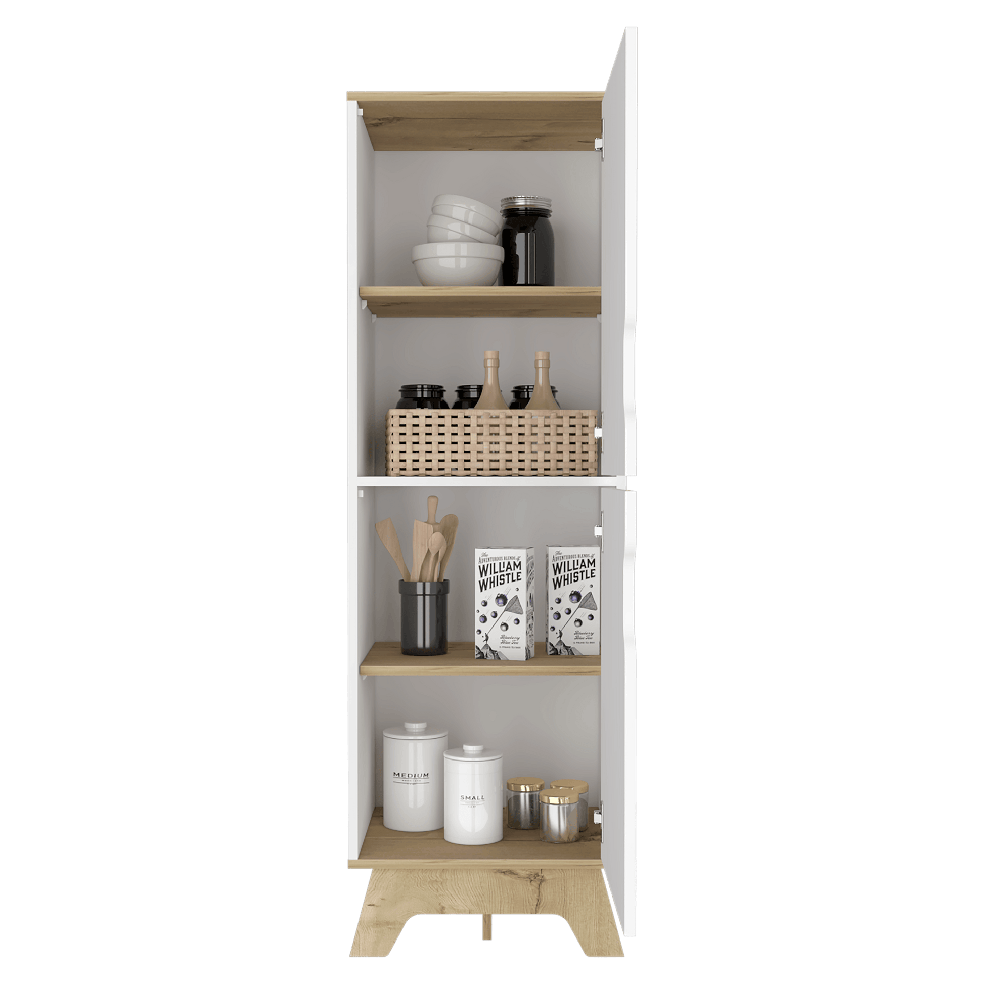 Alacena Vivox, Blanco Perla, con Dos Puertas y Cuatro Entrepaños ZF - VIRTUAL MUEBLES