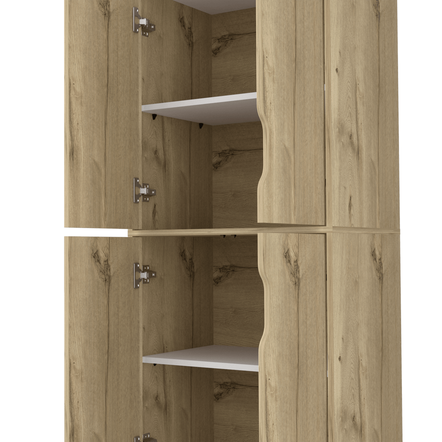 Alacena Aqua, Café Claro y Blanco, con Cuatro Puertas Abatibles - VIRTUAL MUEBLES