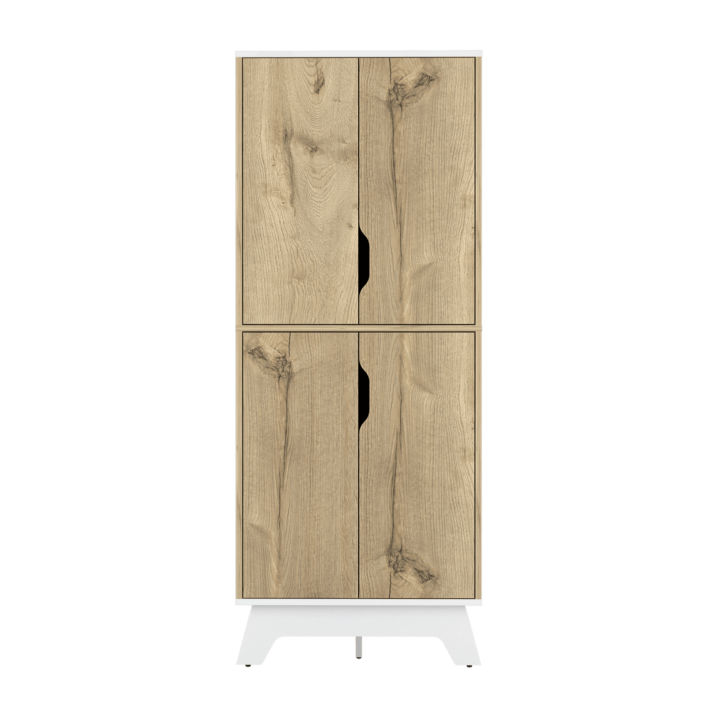 Alacena Aqua, Café Claro y Blanco, con Cuatro Puertas Abatibles - VIRTUAL MUEBLES