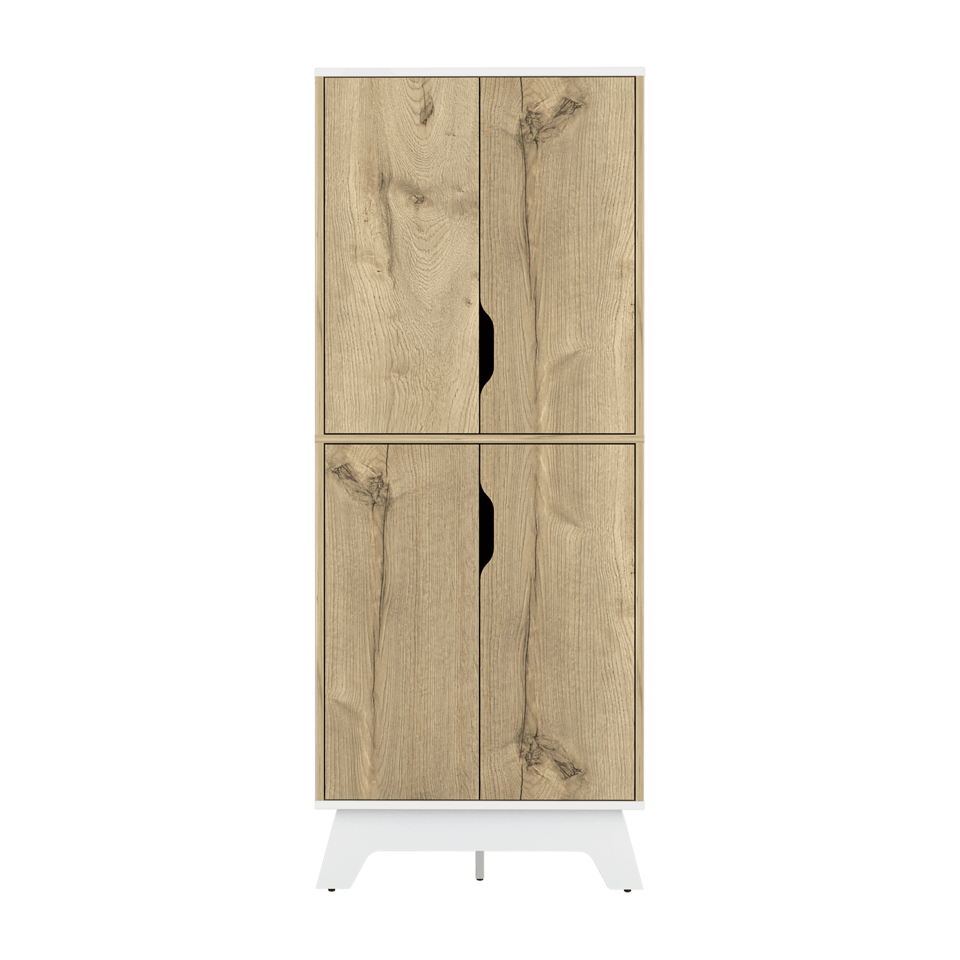 Alacena Aqua, Café Claro y Blanco, con Cuatro Puertas Abatibles - VIRTUAL MUEBLES