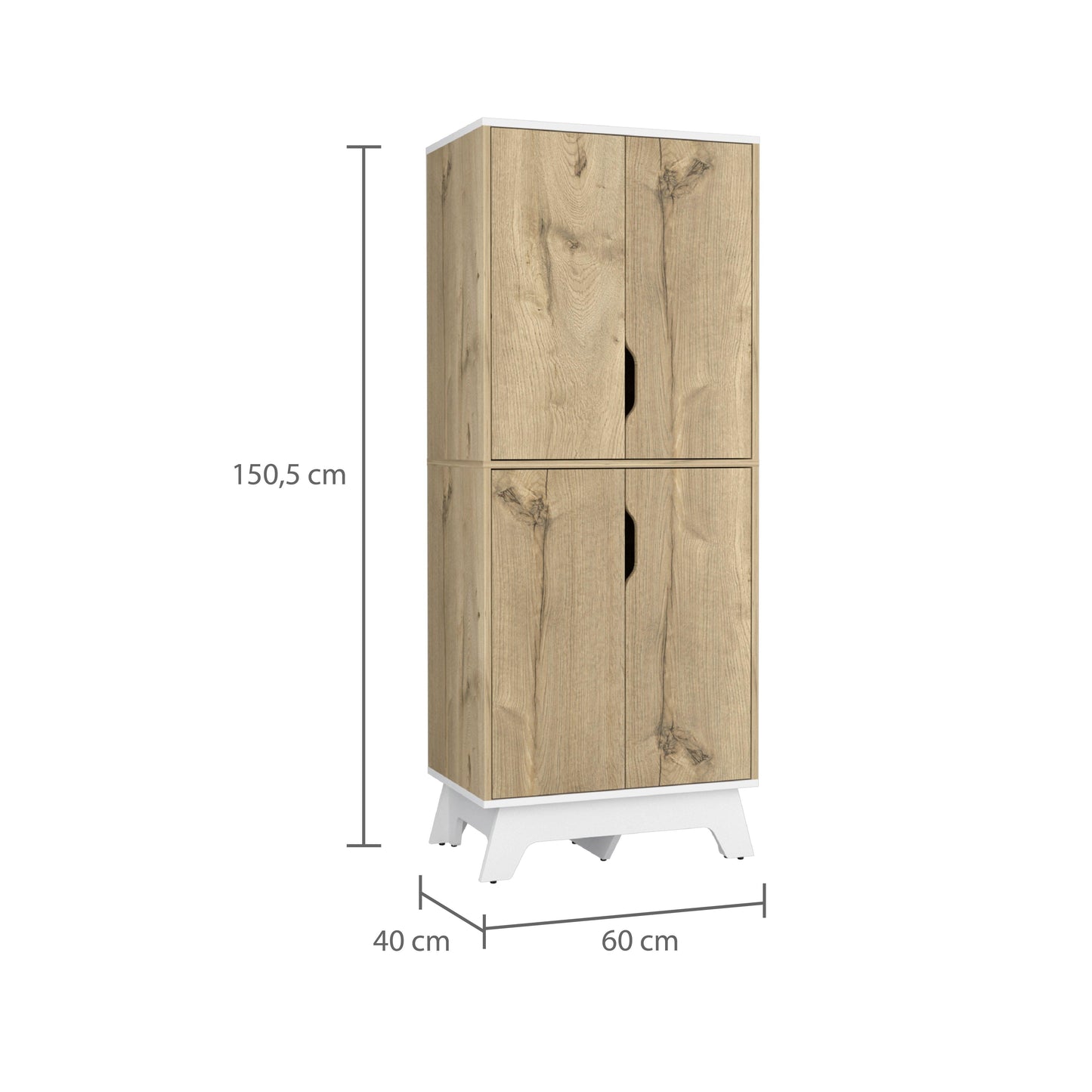 Alacena Aqua, Café Claro y Blanco, con Cuatro Puertas Abatibles - VIRTUAL MUEBLES
