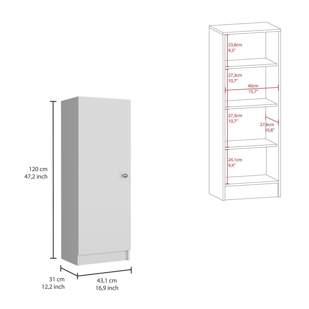 Alacena Nadir, Blanco, con Una Puerta y Amplio Espacio de Almacenamiento ZF - VIRTUAL MUEBLES