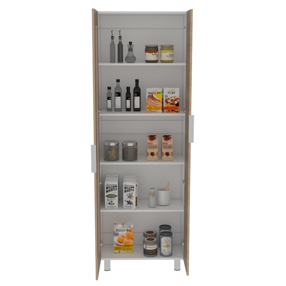 Alacena Diamante color Blanco y Beige para Cocina.