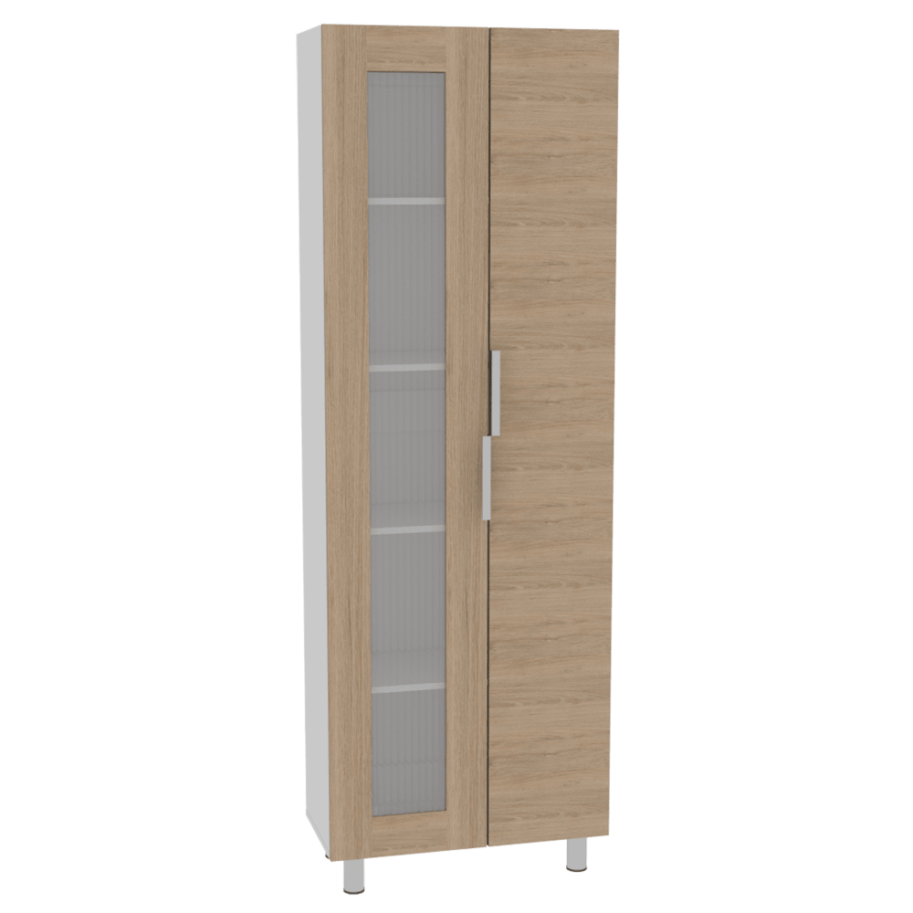 Alacena Diamante color Blanco y Beige para Cocina.