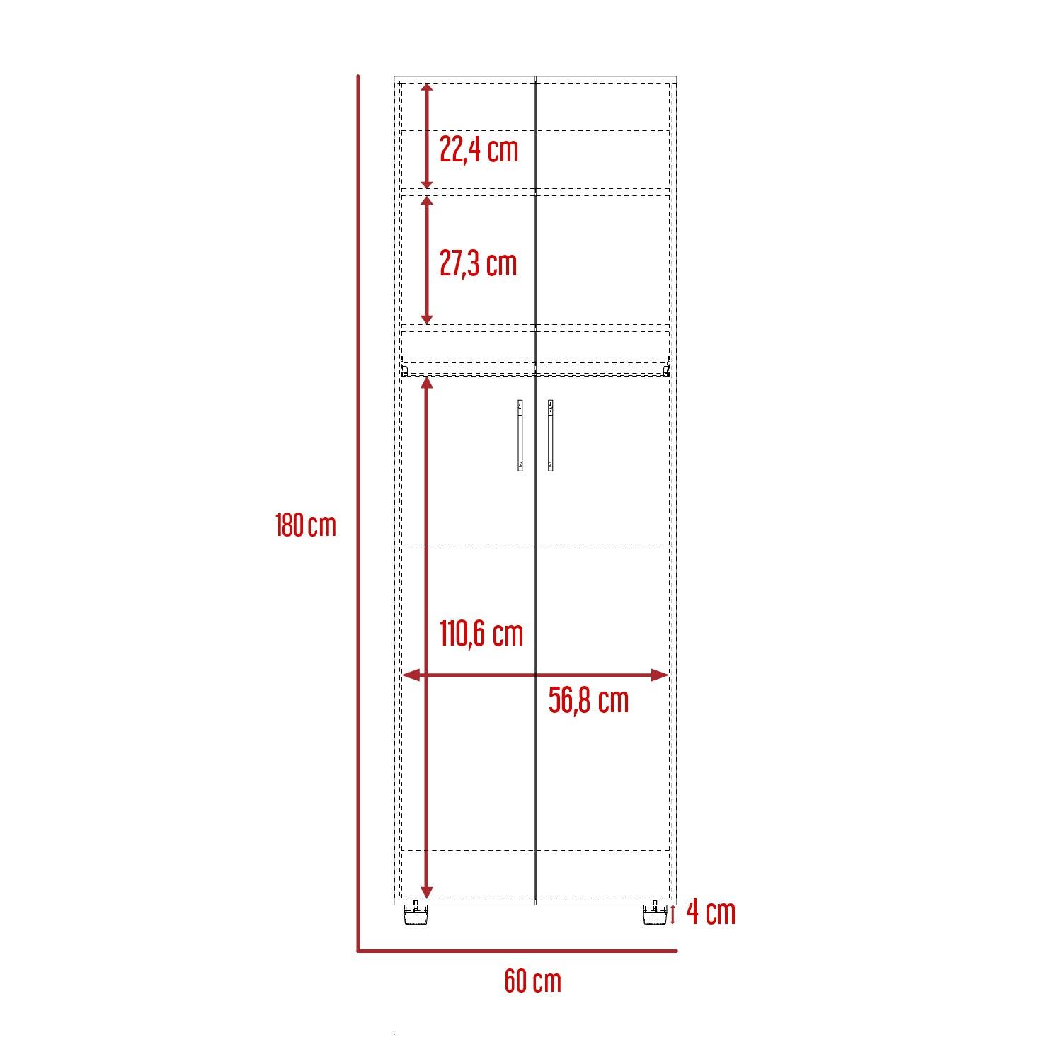 Closet Douglas, Café Claro y Blanco, con dos Puertas y Tubo para Colgar Ropa ZF - VIRTUAL MUEBLES