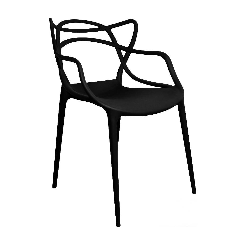 Kit por 4 Silla Solna Para Sala Comedor Jardín - Negro