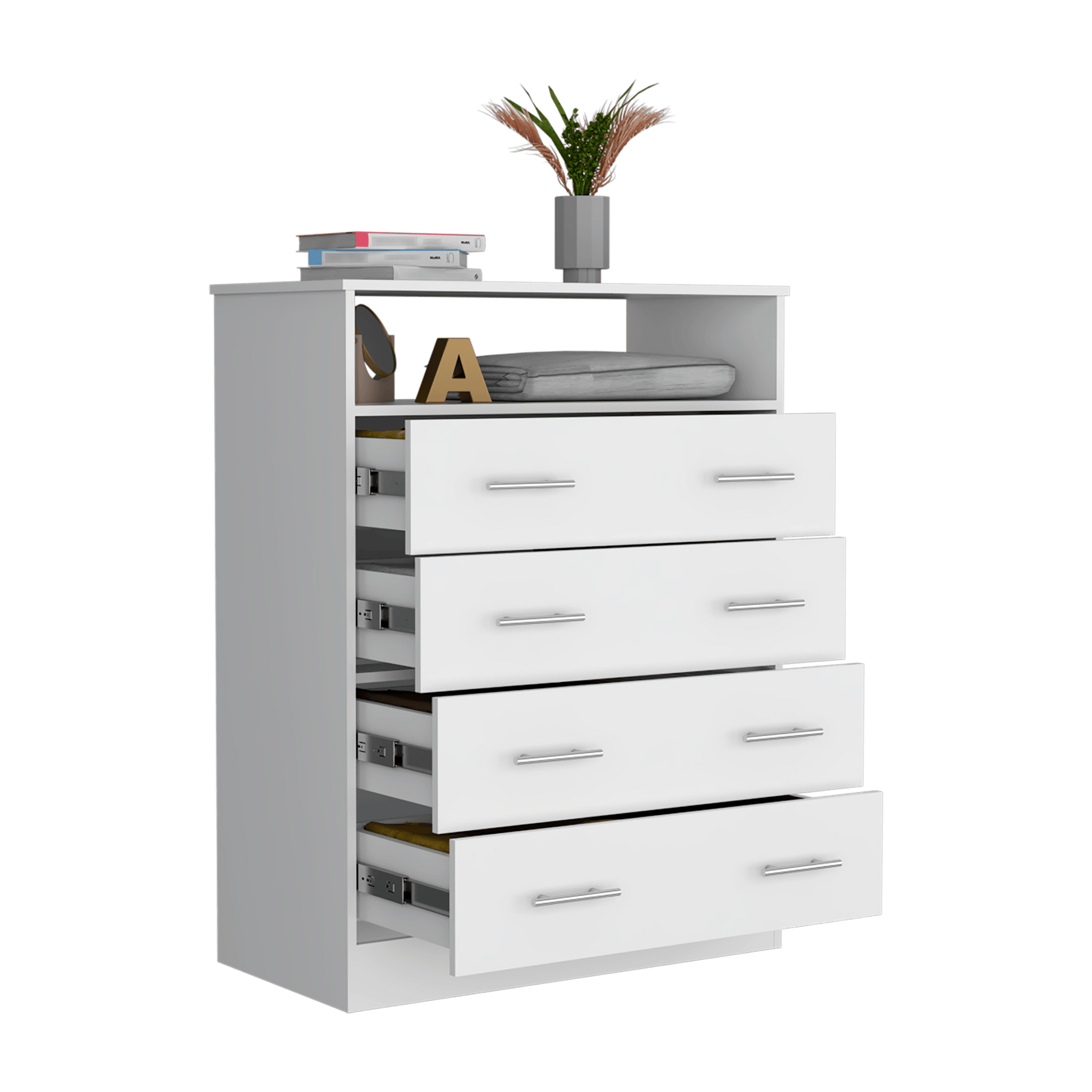 Organizador Barlovento, Blanco con Cuatro Cajones ZF - VIRTUAL MUEBLES