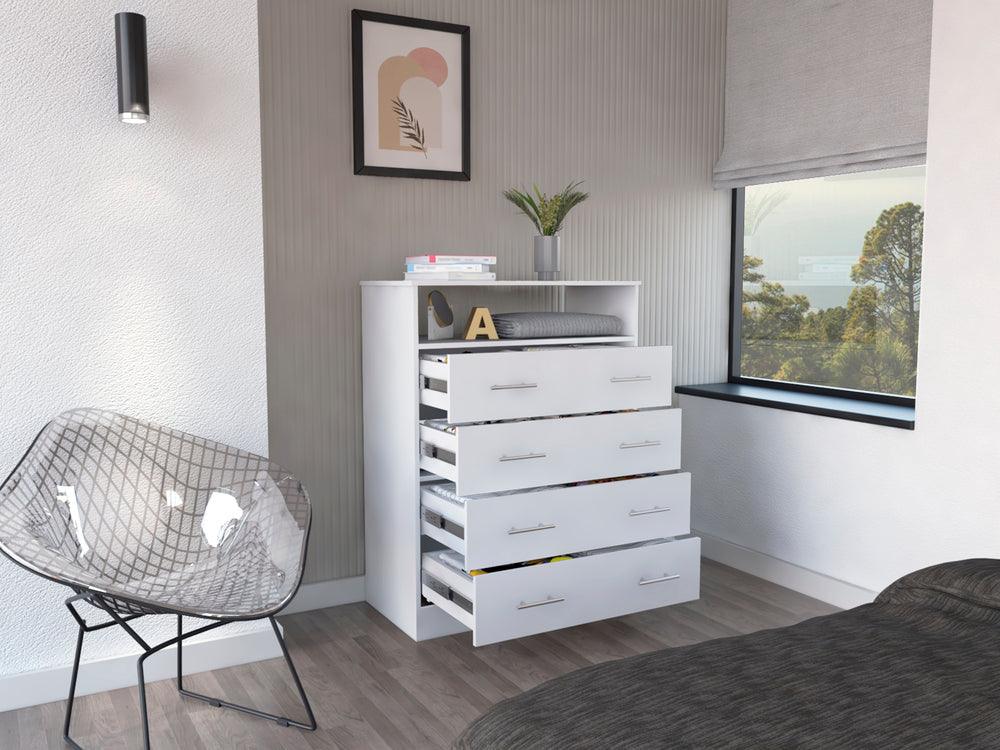 Organizador Barlovento, Blanco con Cuatro Cajones ZF - VIRTUAL MUEBLES