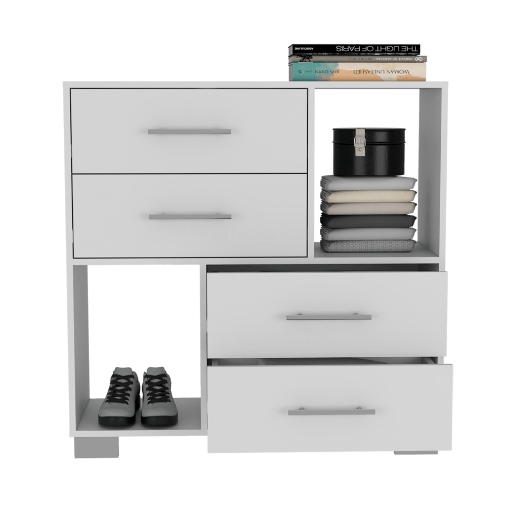 Organizador Karely, Blanco, 4 cajones multiusos deslizables ZF - VIRTUAL MUEBLES