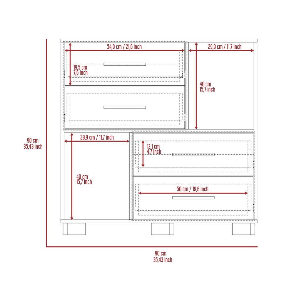 Organizador Karely, Blanco, 4 cajones multiusos deslizables ZF - VIRTUAL MUEBLES