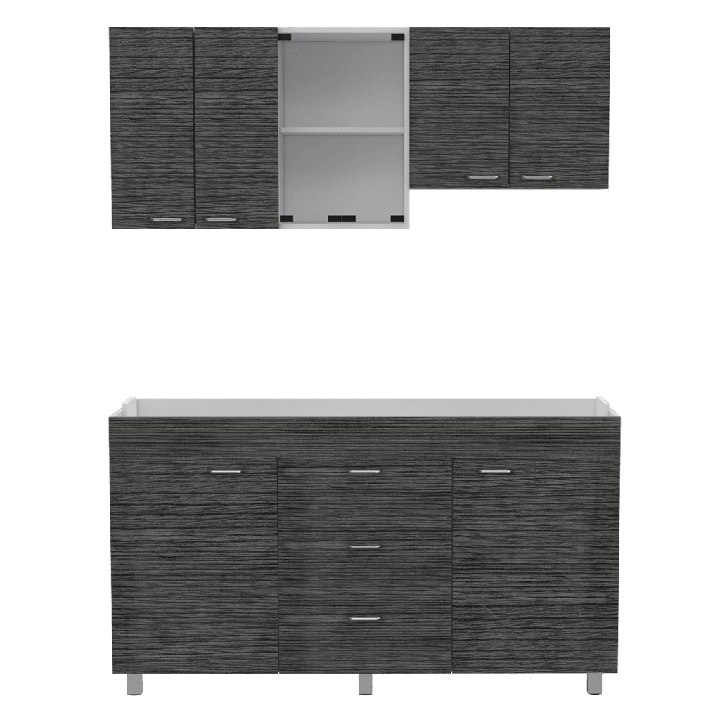 Cocina Integral Laurel color Gris y Blanco.