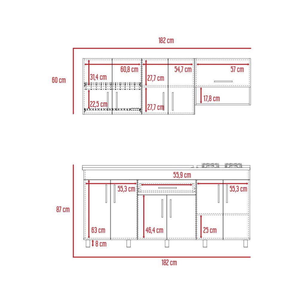 Cocina Integral Carson color Miel y Blanco.