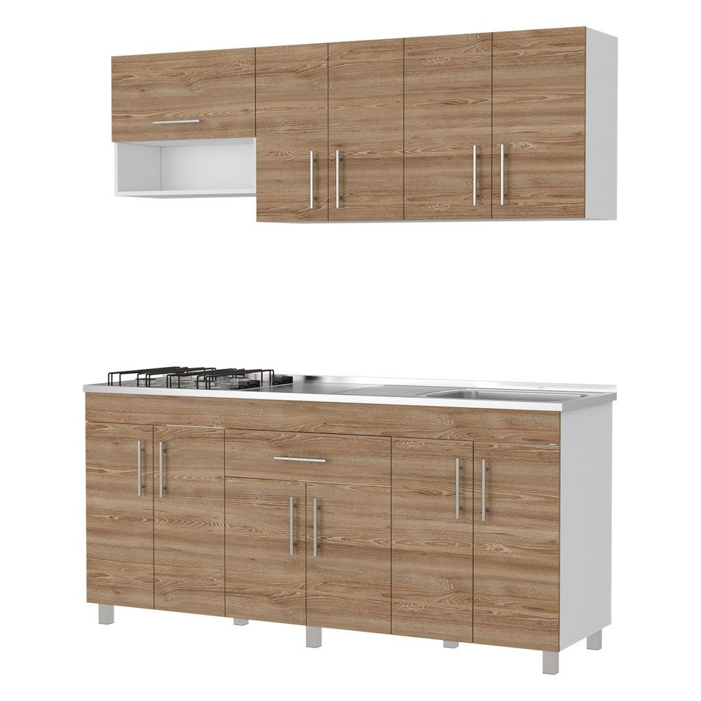 Cocina Integral Carson color Miel y Blanco.