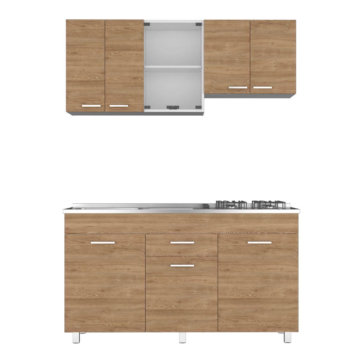 Cocina Integral Eris color Miel y Blanco.