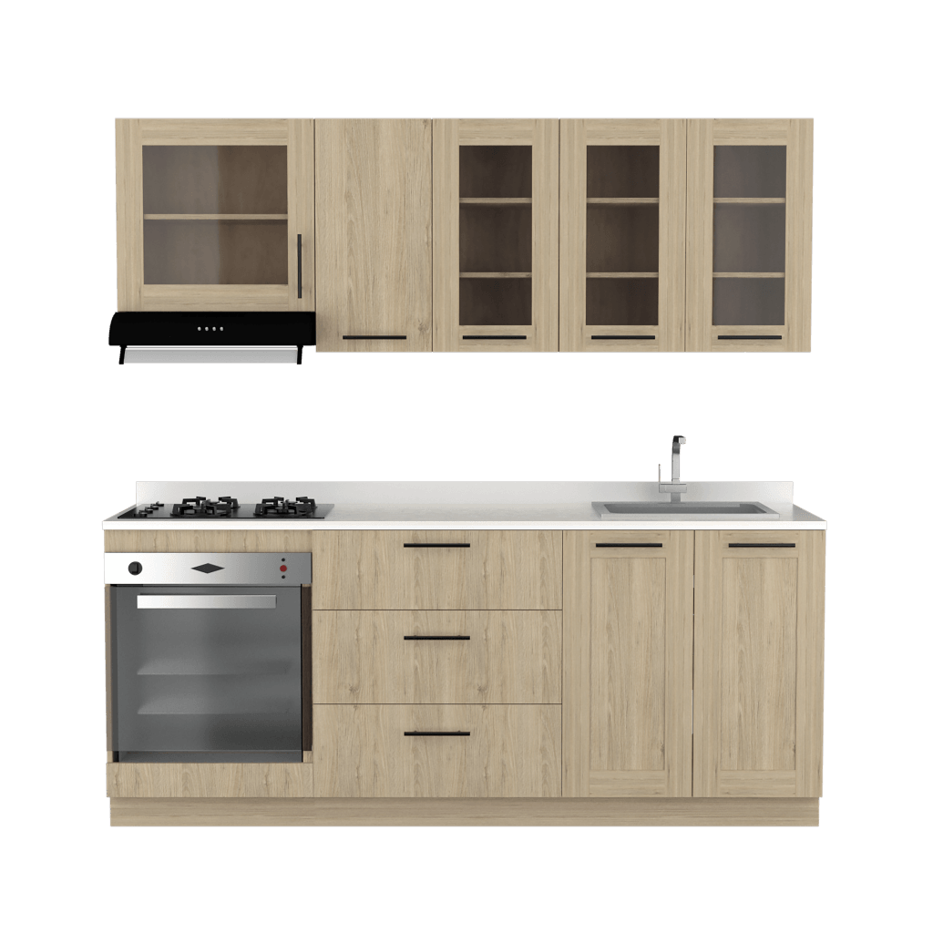 Cocina Integral Elica color Beige.