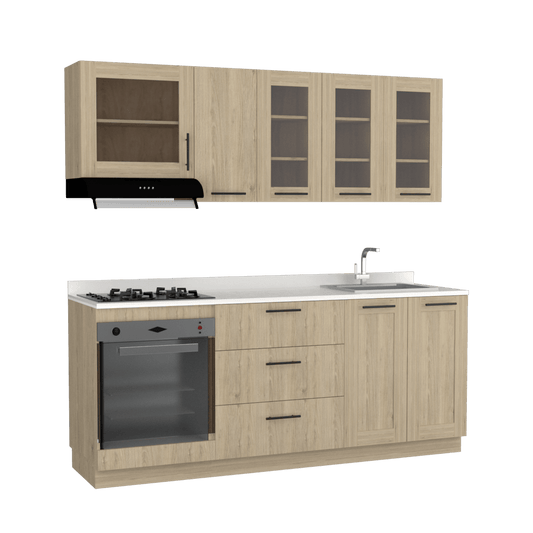 Cocina Integral Elica color Beige.