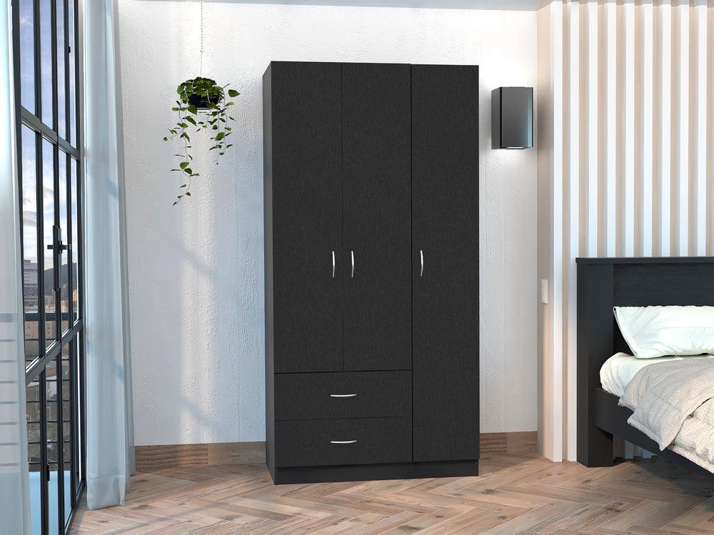 Closet América, Wengue, con Variedad de Entrepaños y Tubo para Colgar Ropa - VIRTUAL MUEBLES