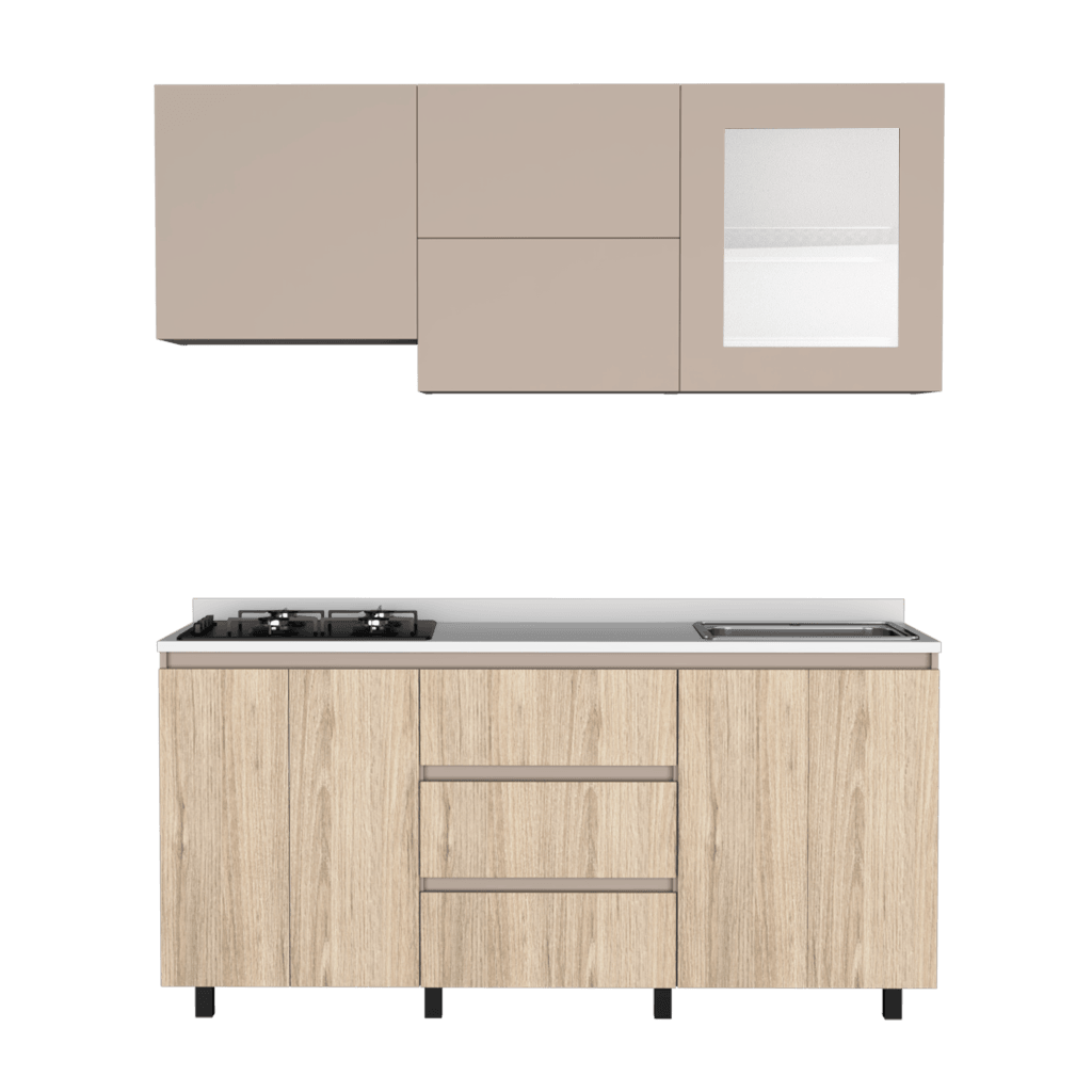 Cocina Integral Giotto color Beige y Cocoa.