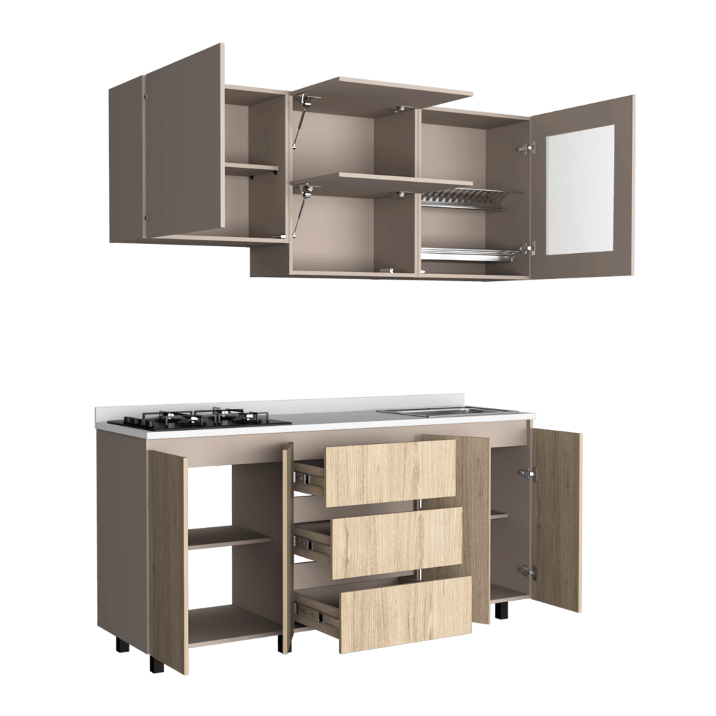 Cocina Integral Giotto color Beige y Cocoa.