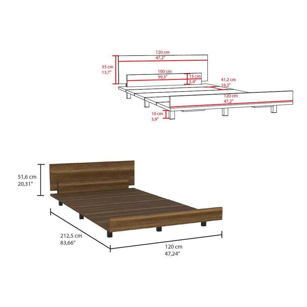 Cama Semi Doble Wesley color Cobre para Habitación.