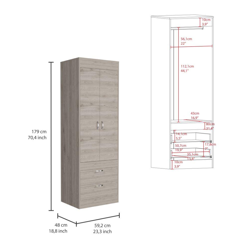 Closet Boa, Humo, Con Dos Cajones Y Amplios Espacios - VIRTUAL MUEBLES