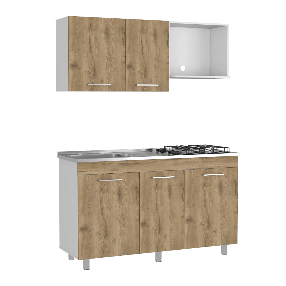 Cocina Integral Deneb color Macadamia y Blanco.