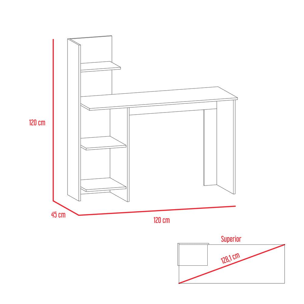 Escritorio ¡Wow!, Blanco Duqueza, con Cuatro Entrepaños - VIRTUAL MUEBLES