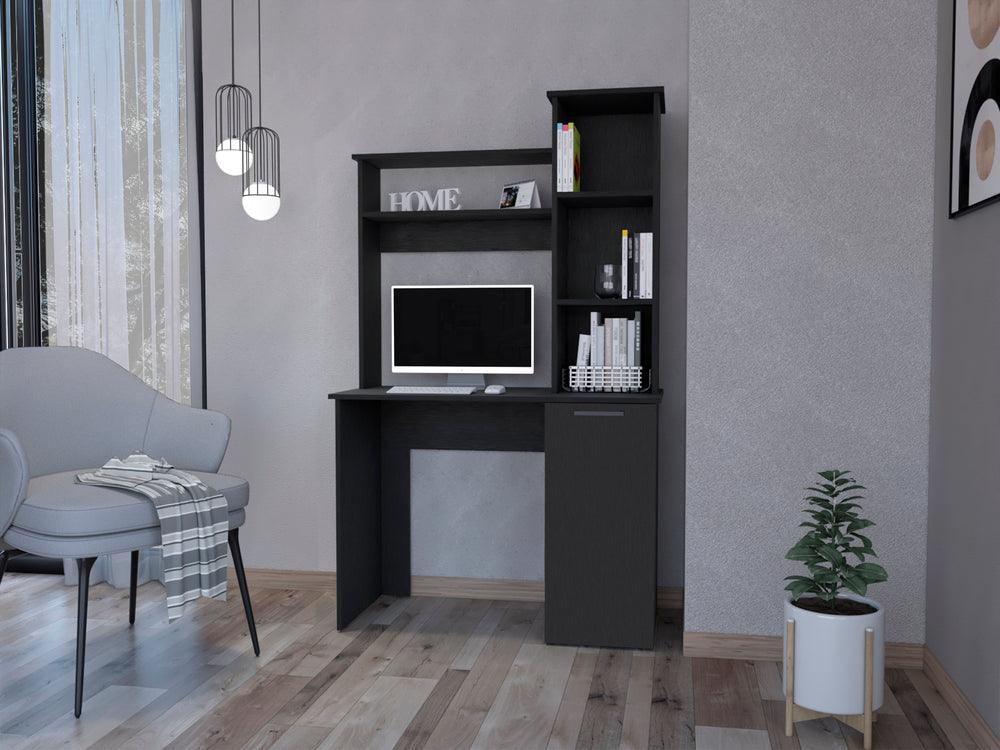 Escritorio Sivak, Wengue, con Una Puerta Abatible y Espacio para Ubicar Objetos ZF - VIRTUAL MUEBLES