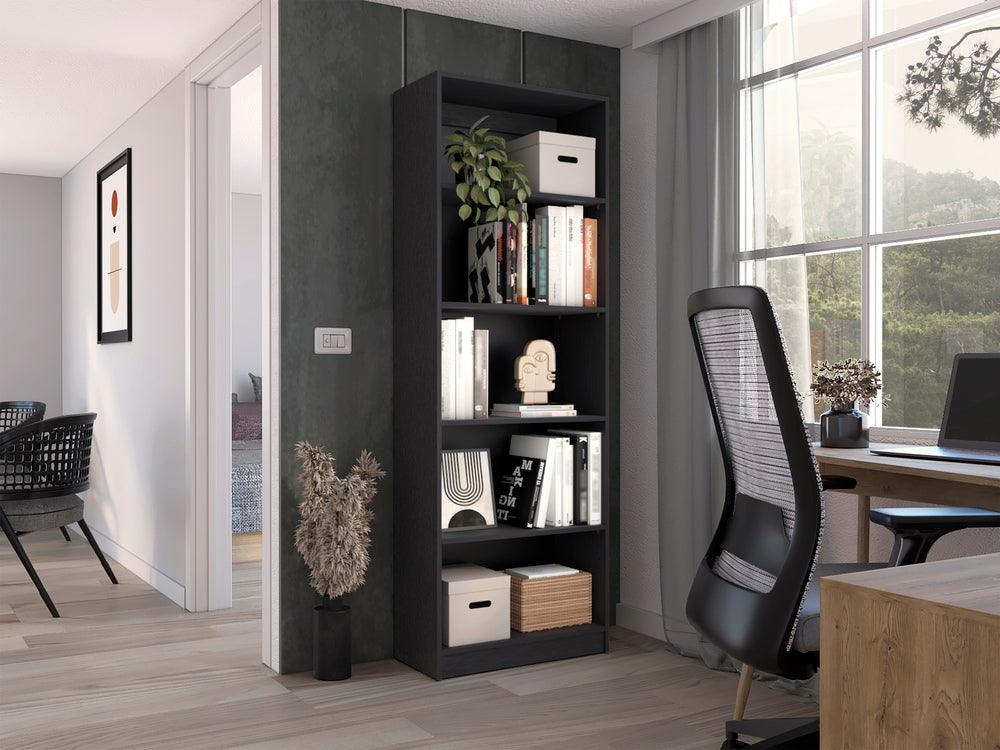 Biblioteca Home, Wengue, con Cinco Entrepaños - VIRTUAL MUEBLES