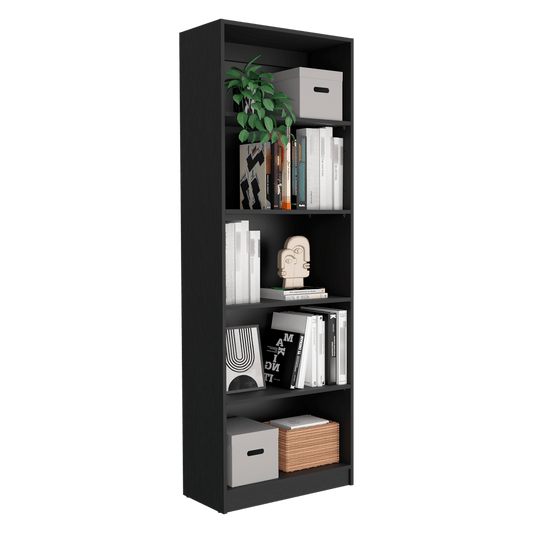 Biblioteca Home, Wengue, con Cinco Entrepaños - VIRTUAL MUEBLES