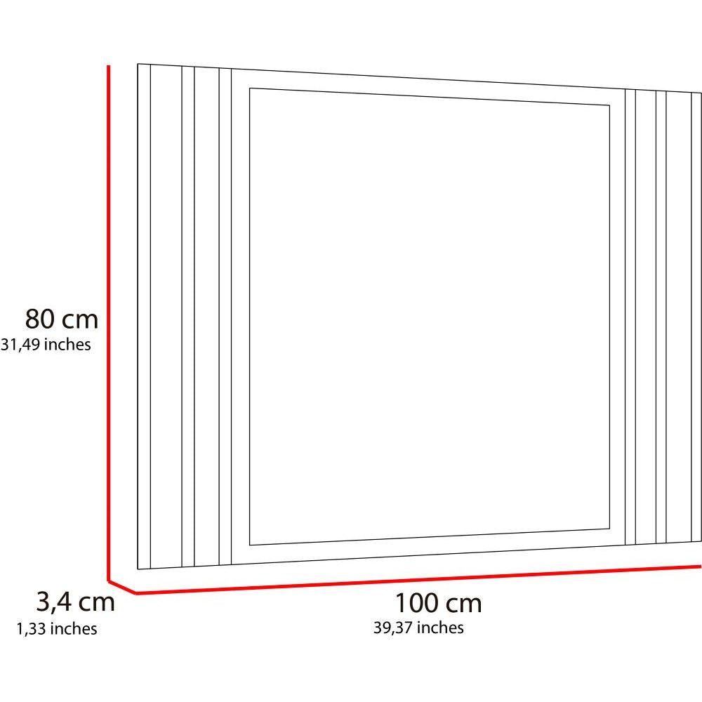 Espejo Rectangular Apolo color Gris para Sala o Baño.