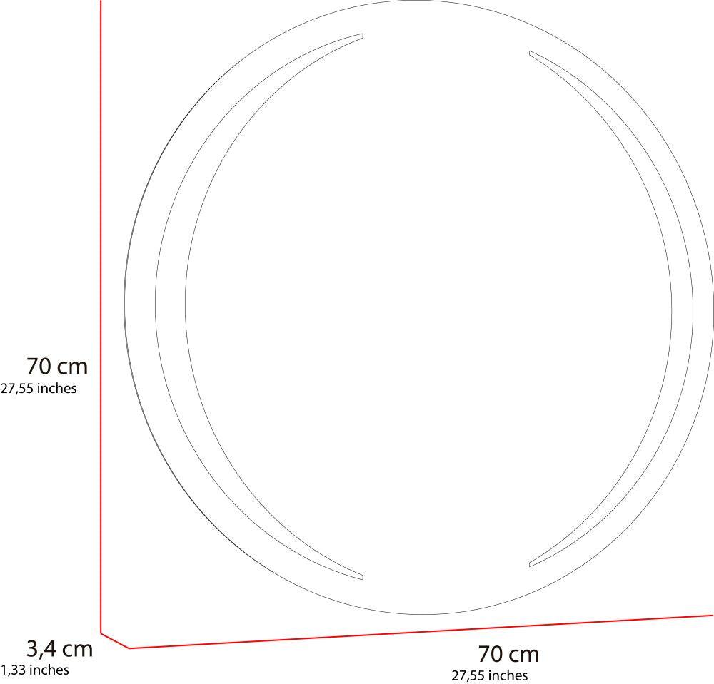 Espejo Circular Oliver color Gris para Sala o Baño.