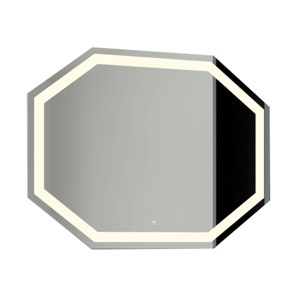 Espejo Hexagonal Mizu color Gris para Sala o Baño.