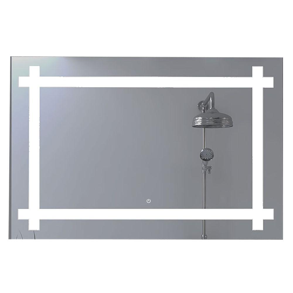 Espejo Rectangular Broni color Gris para Sala o Baño.